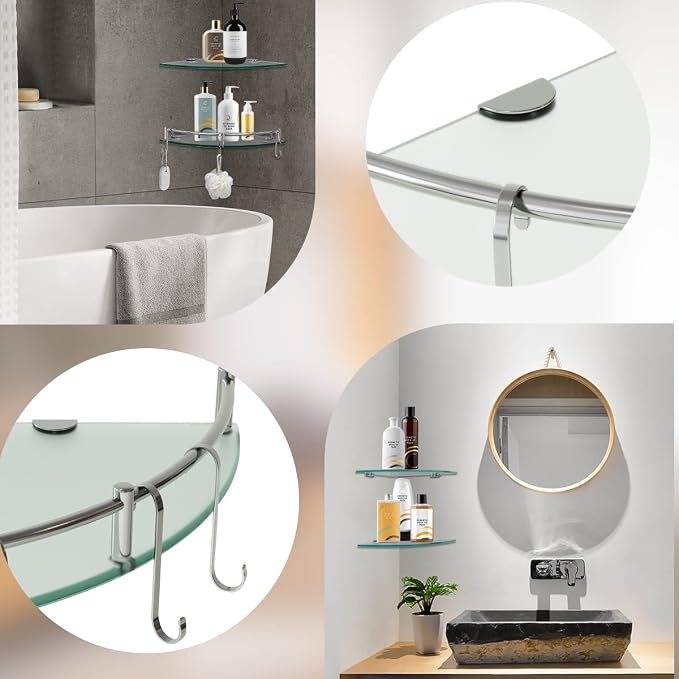 HouseMila Glass Shower Shelves - Image 2