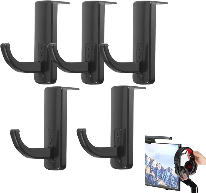 Angoily 20 Pcs Headphone Hook, Self Adhesive Plastic Computer Gaming Headset by Angoily