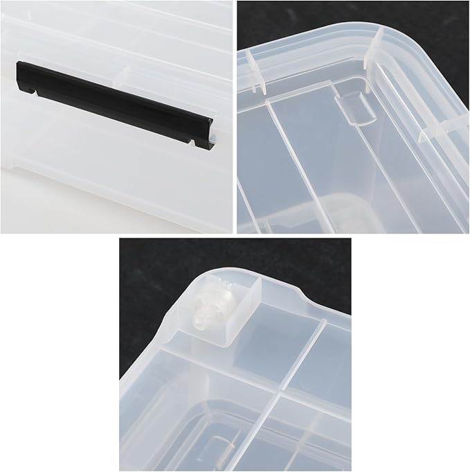 4-pack 40 Quarts Large Shallow Storage Bins, Plastic Under Bed Box Totes - Image 2