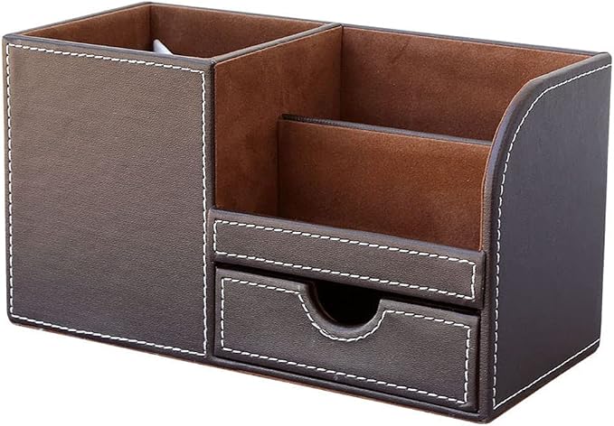 KINGFOM Desk Organizer Office Supplies Caddy Pu Leather Multi-function Storage - Image 2