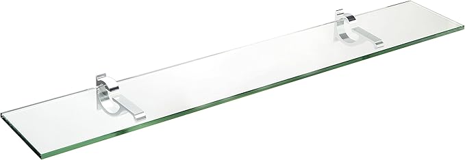 Spancraft Glass M-4.75x18-Chrome Monarch Glass Shelf, 4.75" x 18" by Spancraft
