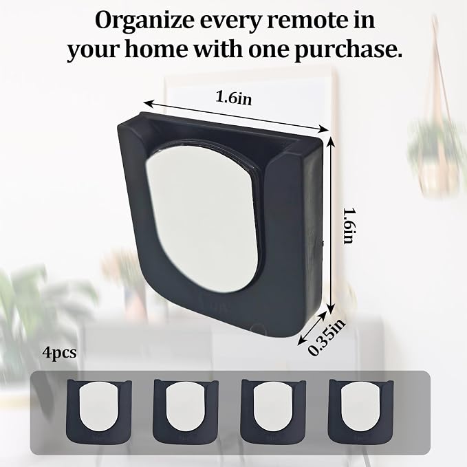 Magnetic Remote Control Holder Wall-Mounted Remote Holder Adhesive Strips Easy - Image 2