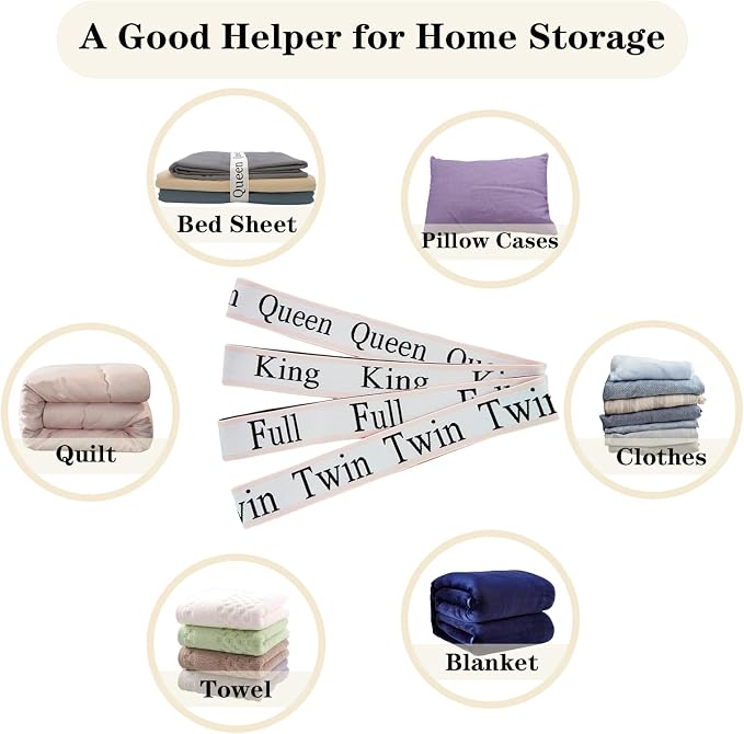 8 Pieces Bed Sheet Organizer Bands, Sheet Organizers and Storage Label Bands - Image 6