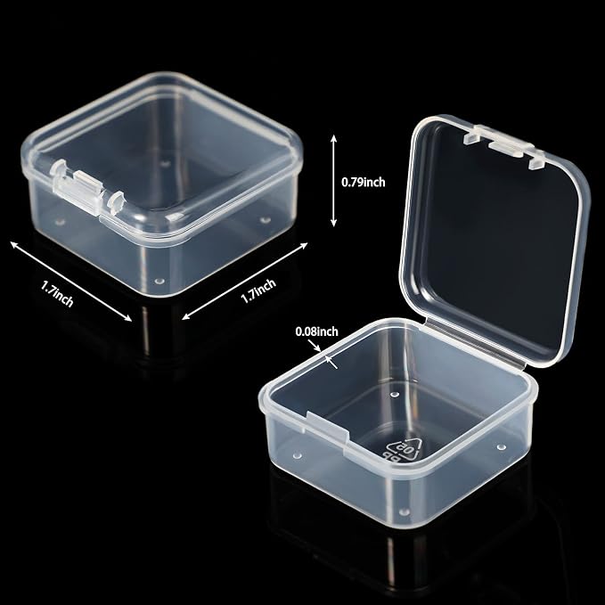 SATINIOR 48 Packs Clear Small Plastic Containers Transparent Storage Box - Image 2