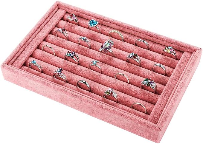 Valyria Velvet 7 Slots Ring Earrings Trays Showcase Display Jewelry Organizer - Image 2