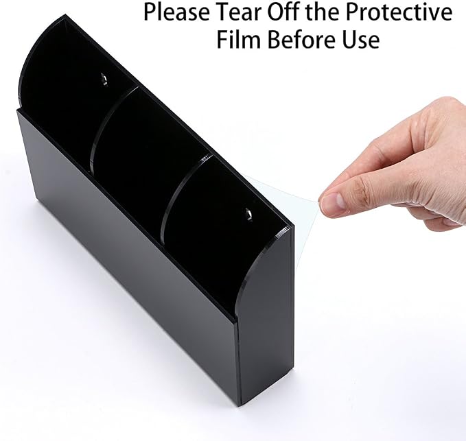 Hipiwe Wall Mount Remote Control Holder Clear Acrylic Media Organizer Storage - Image 3