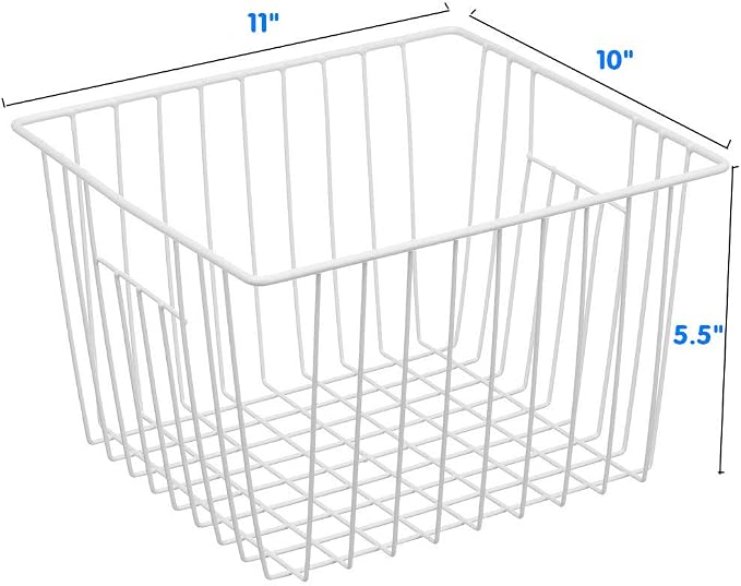 4 Pack Wire Storage Baskets for Organizing, Freezer Organizer Bins, Pantry - Image 2