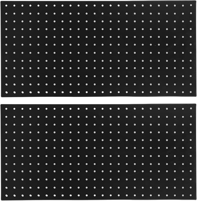 LiebeWH Metal Pegboard Wall Organizer 2 Panels 24x12 Inch Black Heavy Duty Peg by LiebeWH