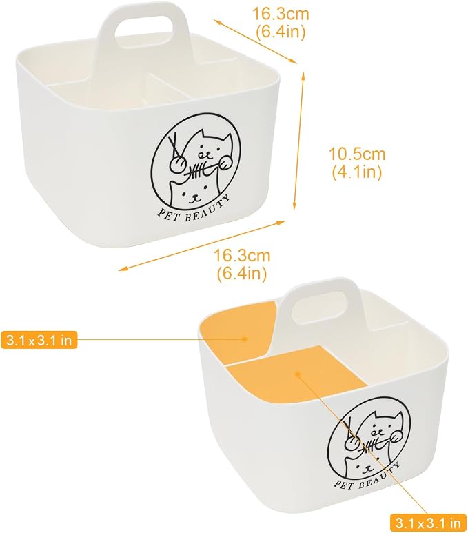 Dog Storage Organizer for Grooming Supplies, 4-Compartment Caddy for Dog Cat - Image 6