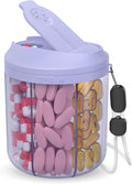 Pill Dispenser with 7 Large Compartments, 4.4" H x 3.6" Dia Pill Organizer by HIONXMGA