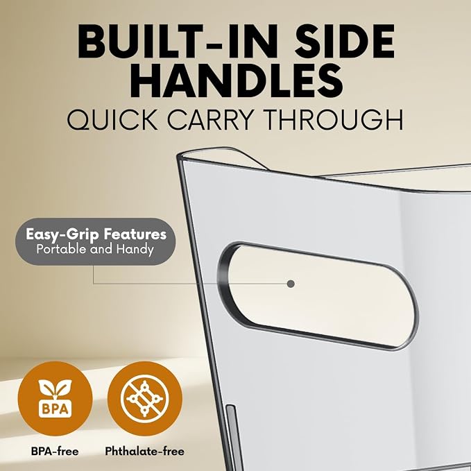 Clear Plastic Storage Bins for Kitchen Organization or Pantry Organizers and - Image 4