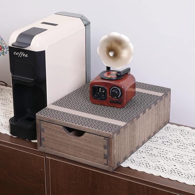 Coffee Pod Holders 1-Layer 1-Drawer Dark Brown - Image 3