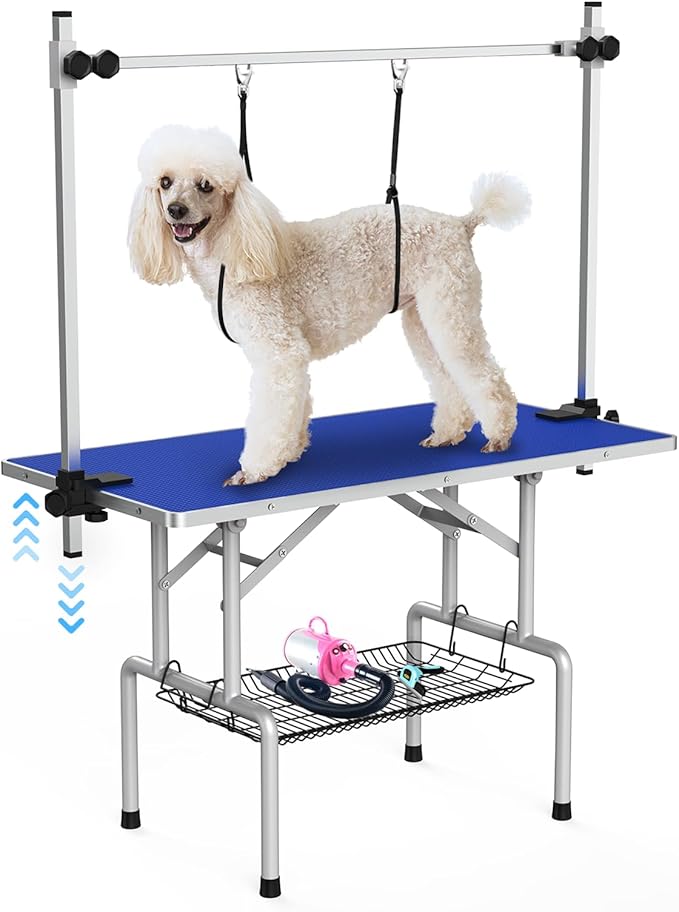 Lyromix 42''Large Dog Grooming Table, Adjustable Cat Drying Desktop by Lyromix