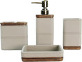 Hymmah Leather Pattern Design Bathroom Accessories Set, Farmhouse Bathroom Decor by Hymmah