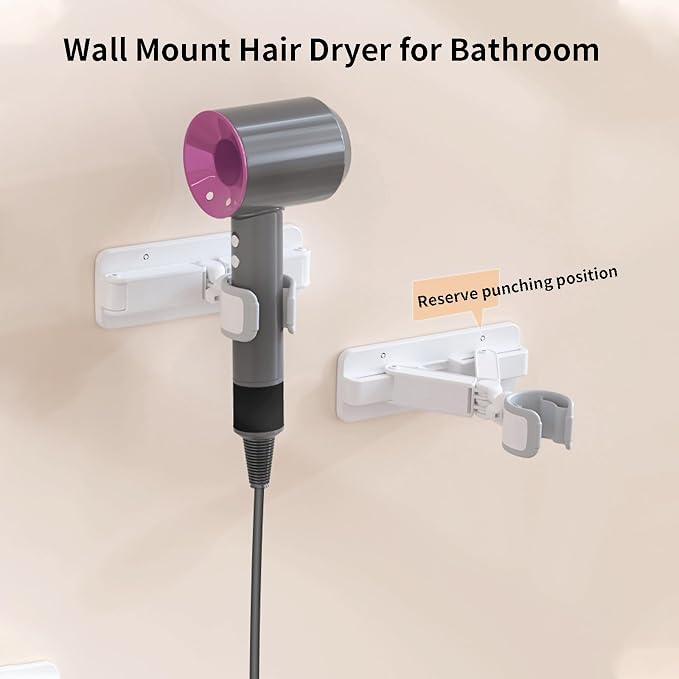 Wall Mount Hair Dryer for Bathroom, Adjustable Hands-Free Blow Dryer Stand - Image 8