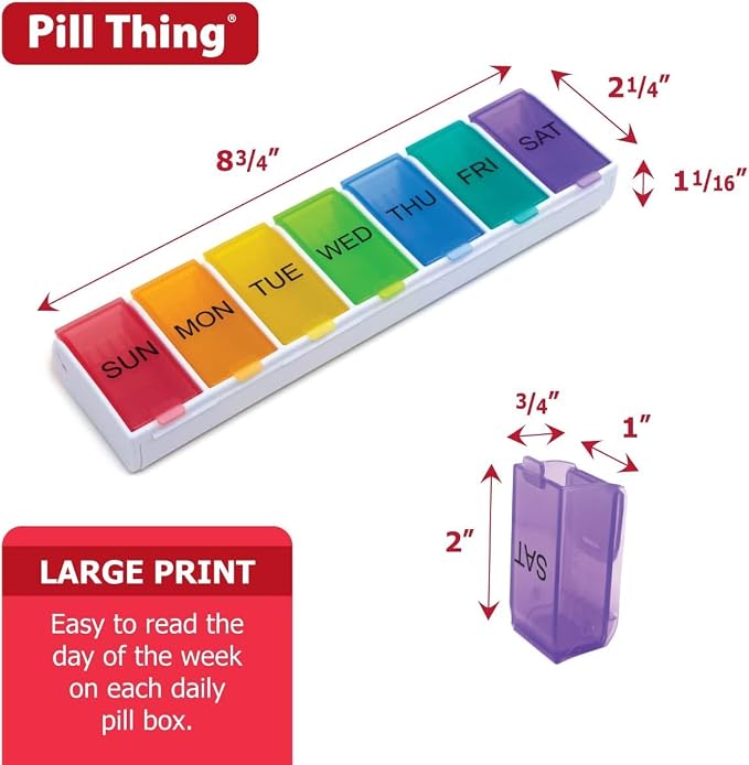 7 Times a Day Weekly Pill Box Organizer Case, Secure 7X Pillbox - Image 8