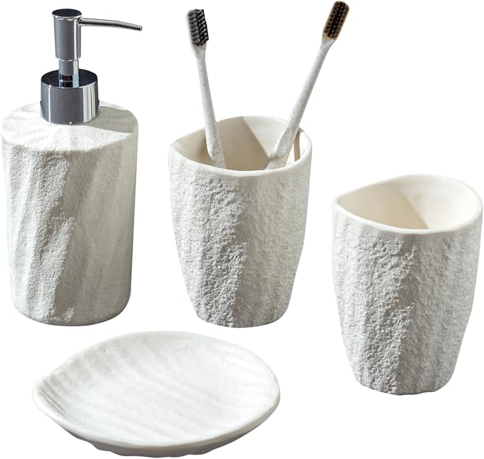 Bathroom Accessories Set, Toothbrush Holder, Bar Soap Dish Holder Saver by Haocoott