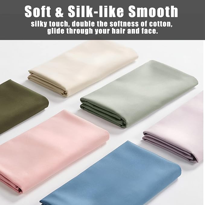 TELUS Pillow Cases Queen Size 2 Pack, Bamboo Rayon Cooling Pillowcases - Image 8