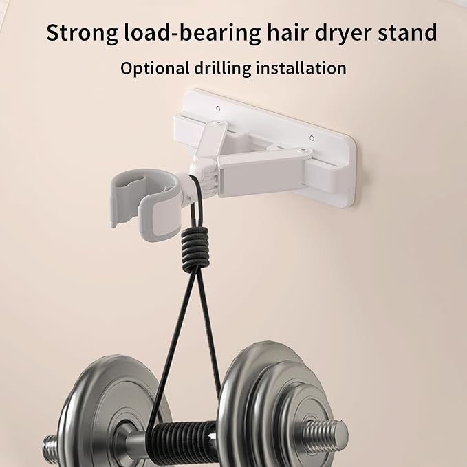 Wall Mount Hair Dryer for Bathroom, Adjustable Hands-Free Blow Dryer Stand - Image 6