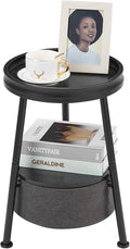 Round End Table, 11.8*17.8' Round Sofa Table, Small Round Table, Small Coffee by LEMONDA