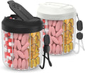 Pill Dispenser with 7 Large Compartments, 4.4" H x 3.6" Dia Pill Organizer by HIONXMGA