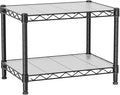 Small 2 Tier Shelves Storage Wire Shelving Unit Metal Shelf Adjustable by Golpart