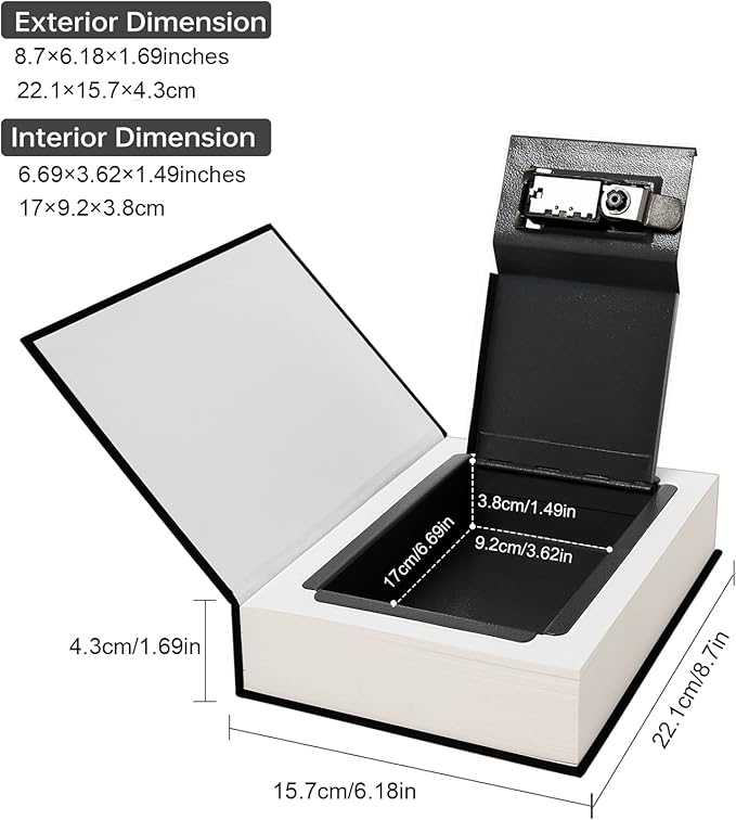 Leather Book Safe Real Paper Secret - Image 2