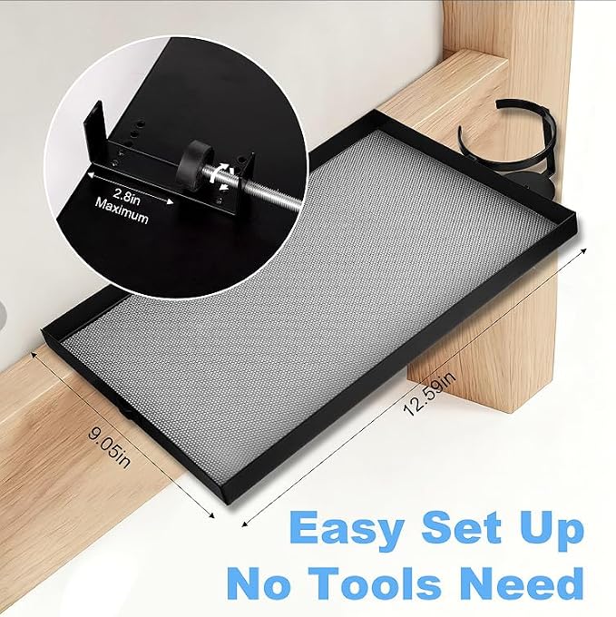 Luckyone Bedside Shelf Metal for Bunk Bed & Top Bunk, Clip On Nightstand - Image 2