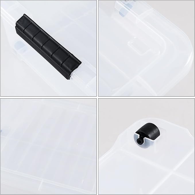 3 Pack 20 Qt Wheeled Latching Storage Box, Stackable Underbed Bin - Image 3