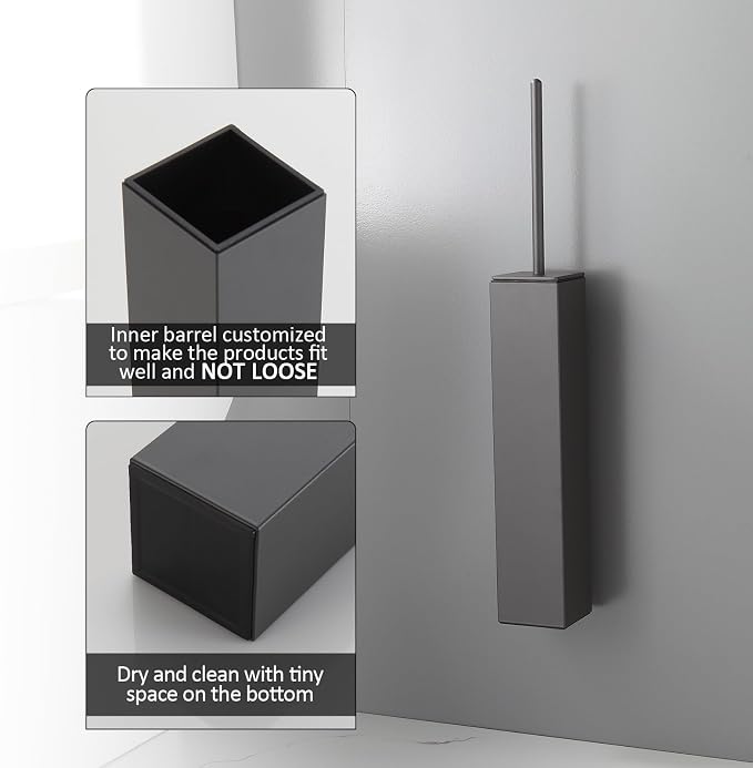 BGL Toilet Brush and Holder Set Gun Grey Wall Mounted - Image 4