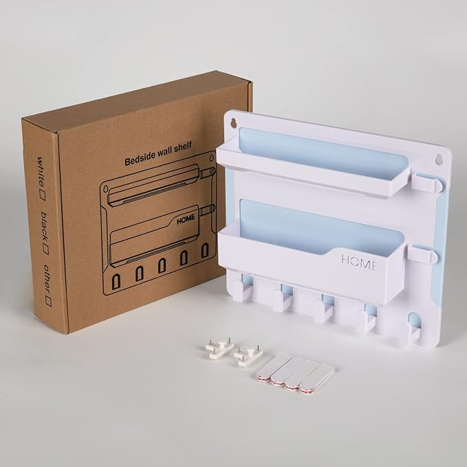 Bedside Wall Mount Shelf, Adhesive Organizer - Image 7