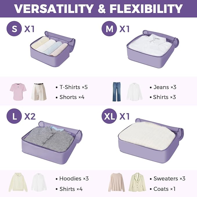 BAGAIL 9 Set Packing Cubes Luggage Packing Organizers - Image 2