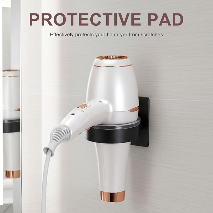 Dryer Holder Wall Mounted, Adhesive Stainless Steel Blow Dryer Stand Hair Tool - Image 5