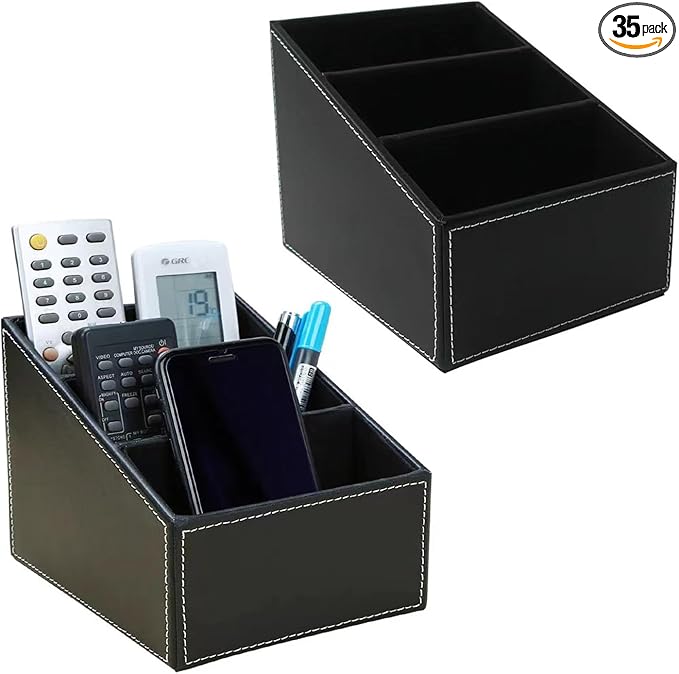 AgentMoon 2-piece Set Remote Control Holder, 3-Compartment Gradient Desk by AgentMoon