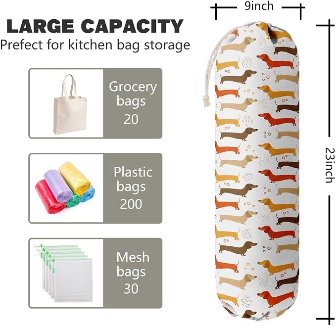 Dog Pattern Grocery Bags Holder Organizer - Image 2