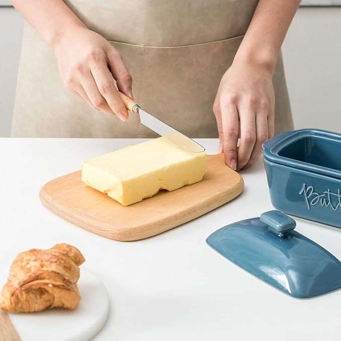 FE Butter Dish, 10 oz Ceramic Butter Keeper - Image 5