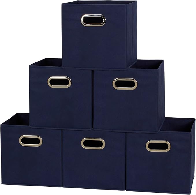 Household Essentials 81-1 Foldable Fabric Storage Bins | Set of 6 Cubby Cubes by HouseholdEssentials