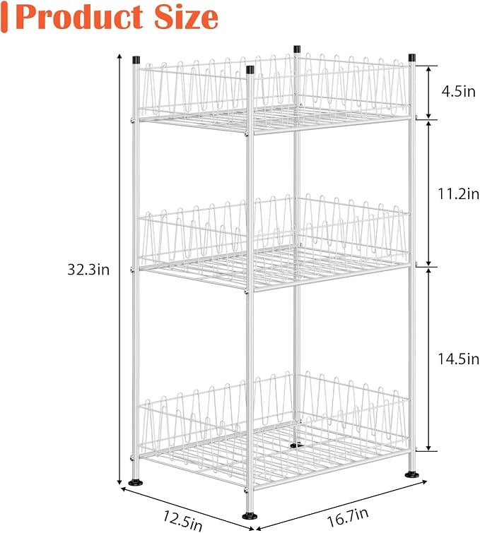 ETELI Water Bottle Storage Organizer 3 Tier Freestanding Water Bottle Holder - Image 3