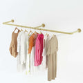 Wall Mounted Clothes Rack, Heavy Duty Gold Garment Rack Bar, Dressing Room by TCooSo