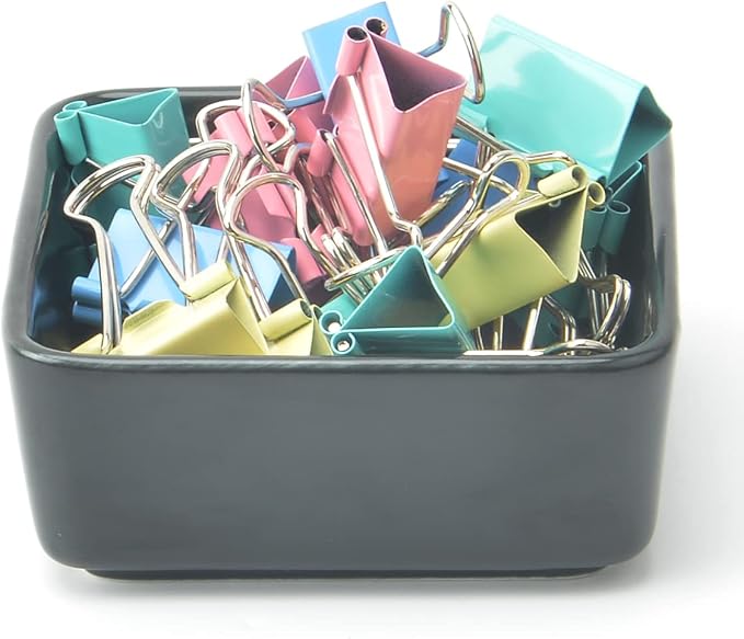 2 PCS Ceramic Paper Clip Organizer, Square Dispenser - Image 4