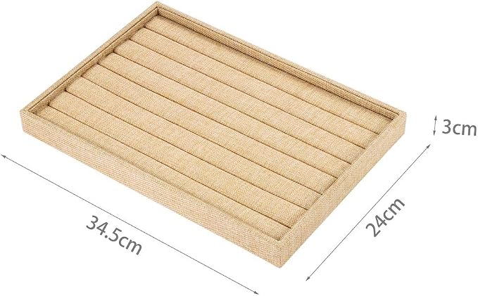 Valyria Sackcloth Stackable 7 Slots Ring Earring Tray Showcase Display Organizer - Image 4