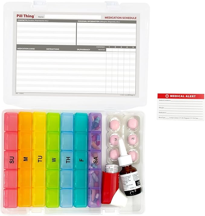 5 Times a Day Weekly Pill Box Organizer Case, Secure 7 Day Pillbox - Image 5