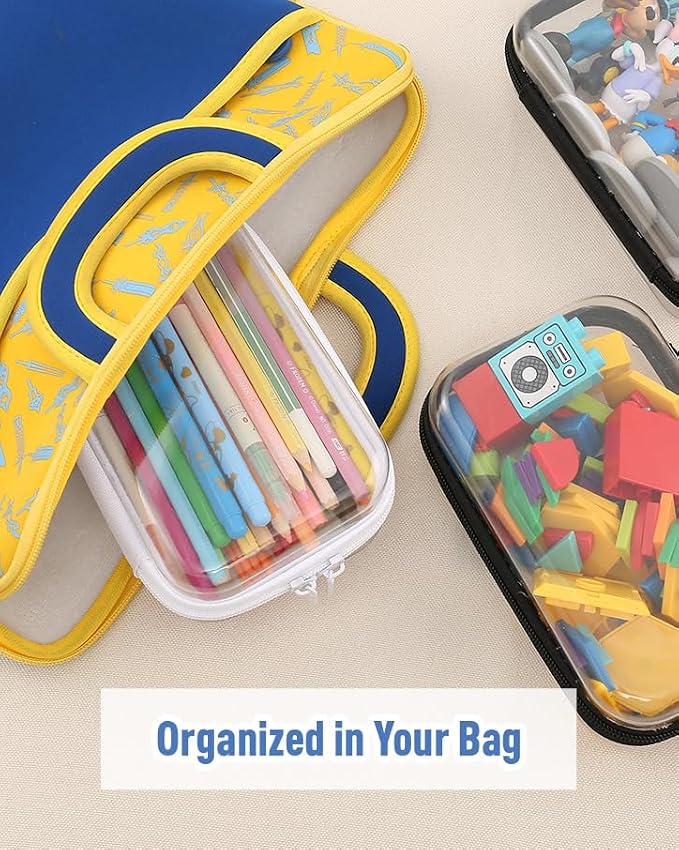 2 Pcs Clear Hard Shell Zipper Case, BIiss Plastic Bins - Image 9