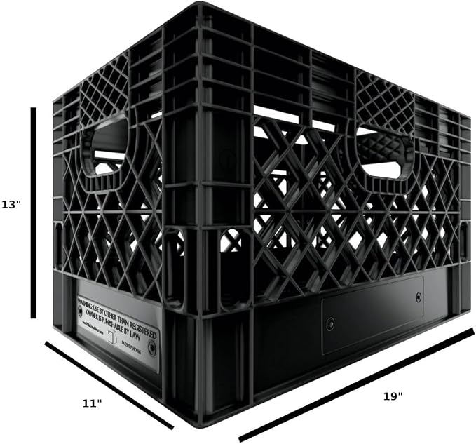 Heavy Duty Plastic Storage Milk Crates, Stackable Utility Organizer Bins - Image 3