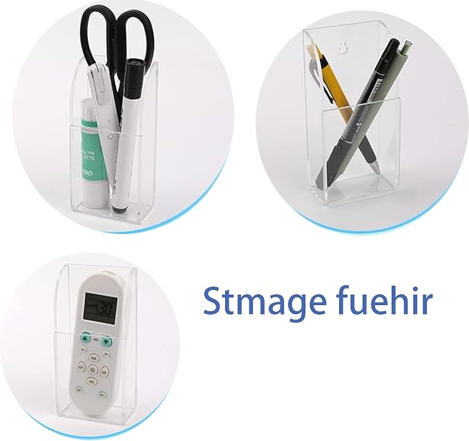 4 Pieces Acrylic Remote Control Holder Clear Wall Mount Media Organizer Single - Image 5