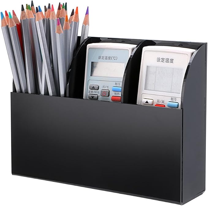 Hipiwe Wall Mount Remote Control Holder Clear Acrylic Media Organizer Storage by Hipiwe