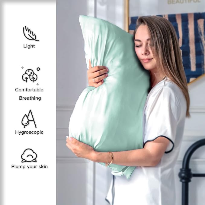 SUATIEN Mulberry Silk Pillow Cases Standard Size Silk Pillowcase - Image 4
