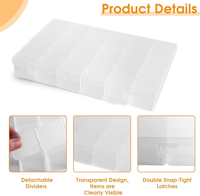 2 Pack Piping Tip Organizer Box, 36 Grids Storage Container - Image 2