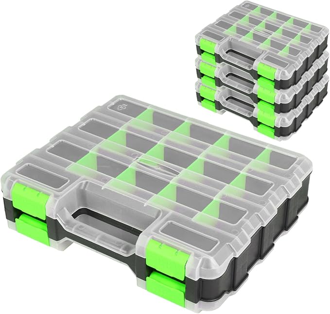 Generic Tool Box with Transparent Lid, Double Side 34-Compartments Organizer by Unknown