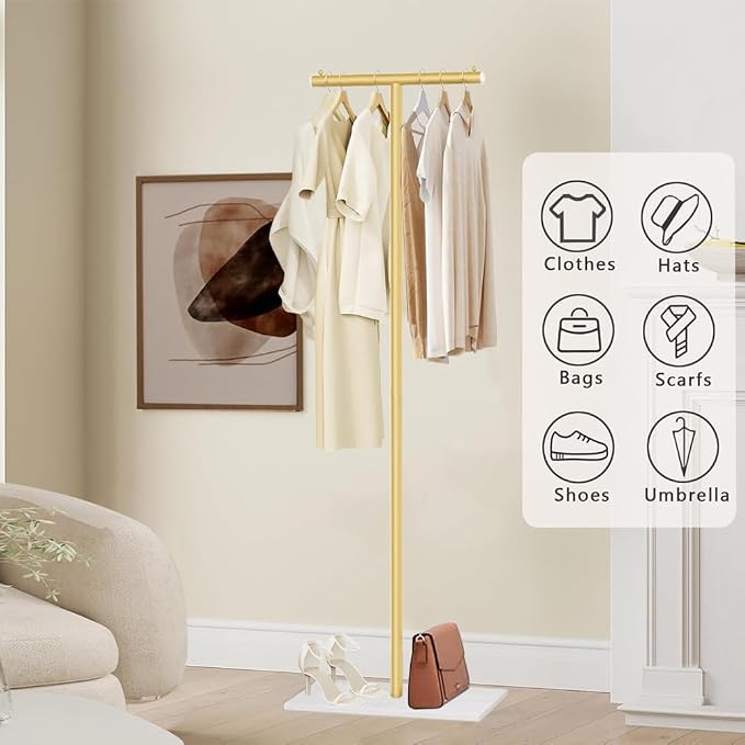 T-Shaped Metal Rack Stand, Modern Clothes Rack - Image 2